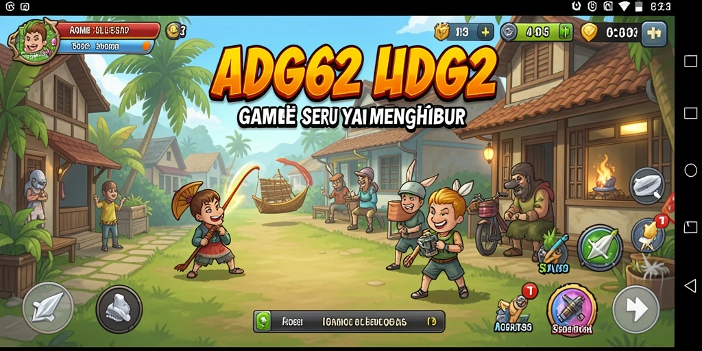 Tampilan gameplay menarik dari ADG62 dengan berbagai karakter dan ruang pengembangan.