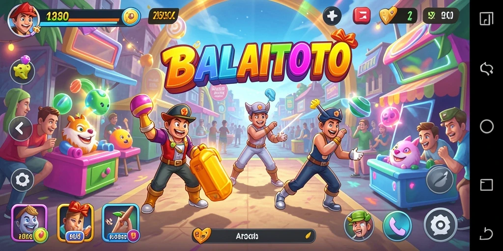Screenshot gameplay BALAITOTO menampilkan aksinya yang cepat dan penuh warna.