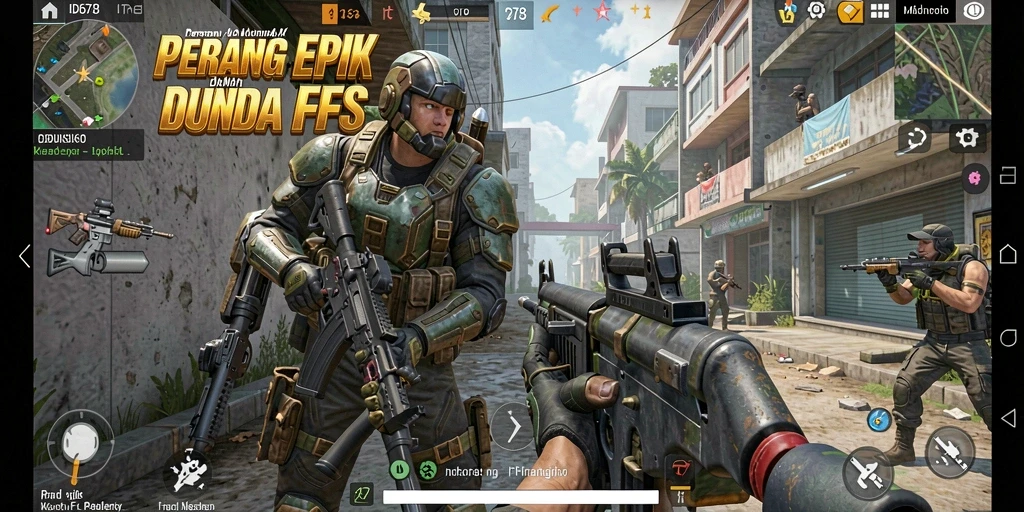 Tangkapan layar gameplay dari ID678 yang menampilkan aksi pertempuran seru.
