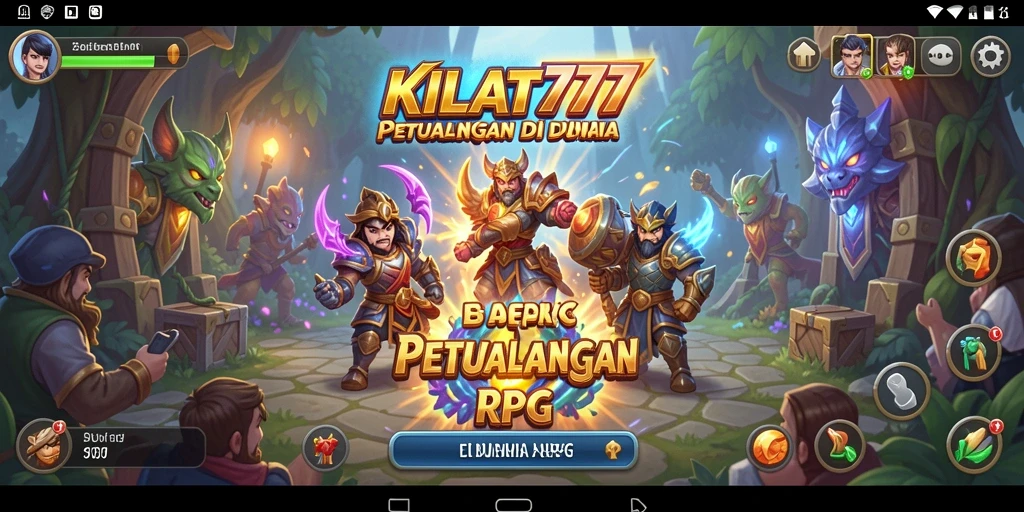 Screenshot dari KILAT777 menampilkan pertempuran epik dalam gameplay RPG.