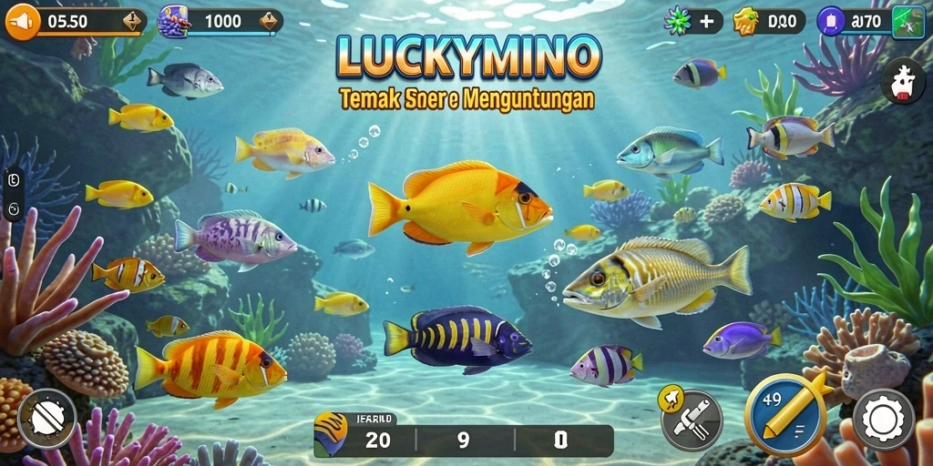 Gameplay seru menangkap ikan di LUCKYMINO.