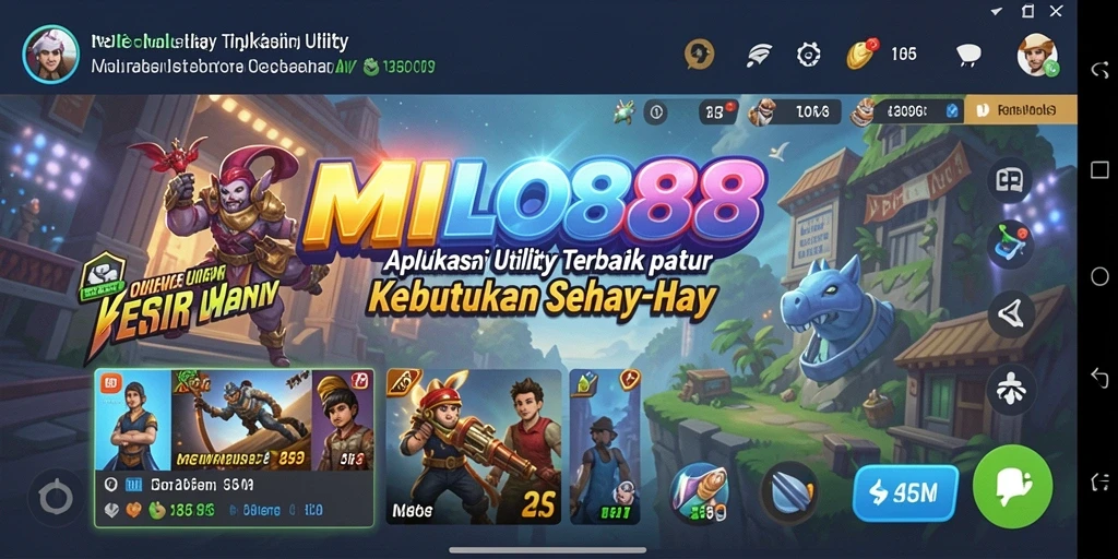 Tampilan aplikasi MILO88 dengan fitur Utility yang beragam.