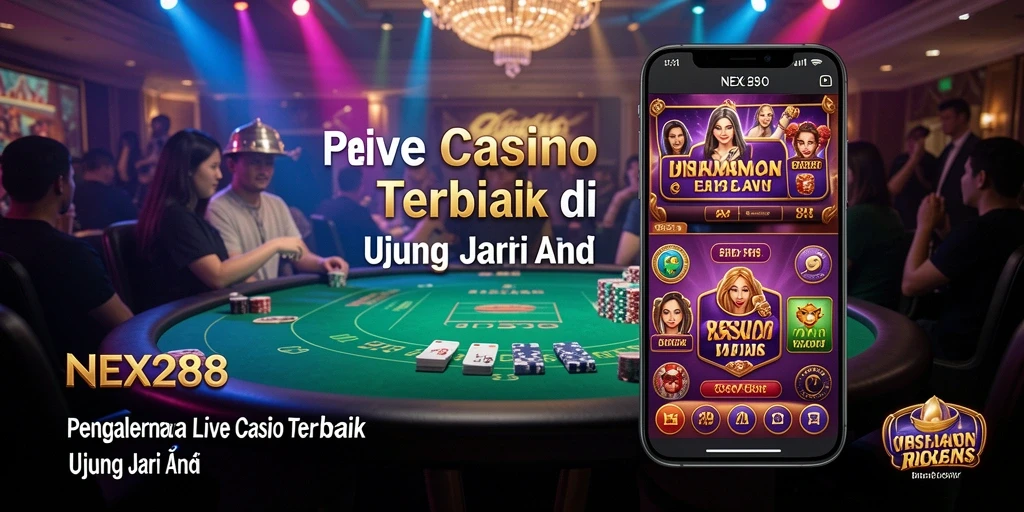Tampilan gameplay Live Casino NEX288 dengan dealer profesional.
