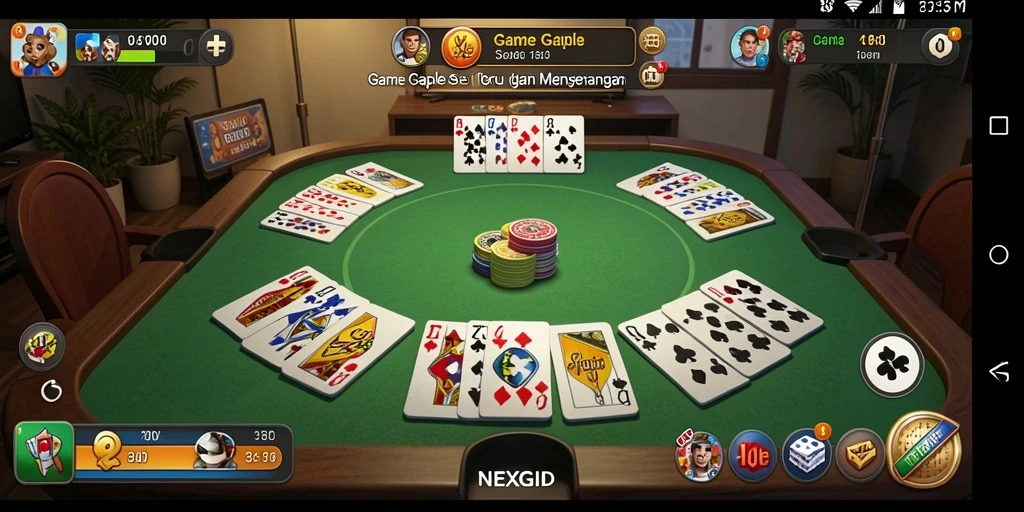 Gameplay NEXGID yang mengasyikkan dalam permainan Gaple.