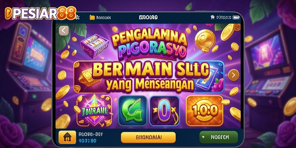 Tampilan gameplay Slot PESIAR88 yang mengasyikkan dan penuh warna.