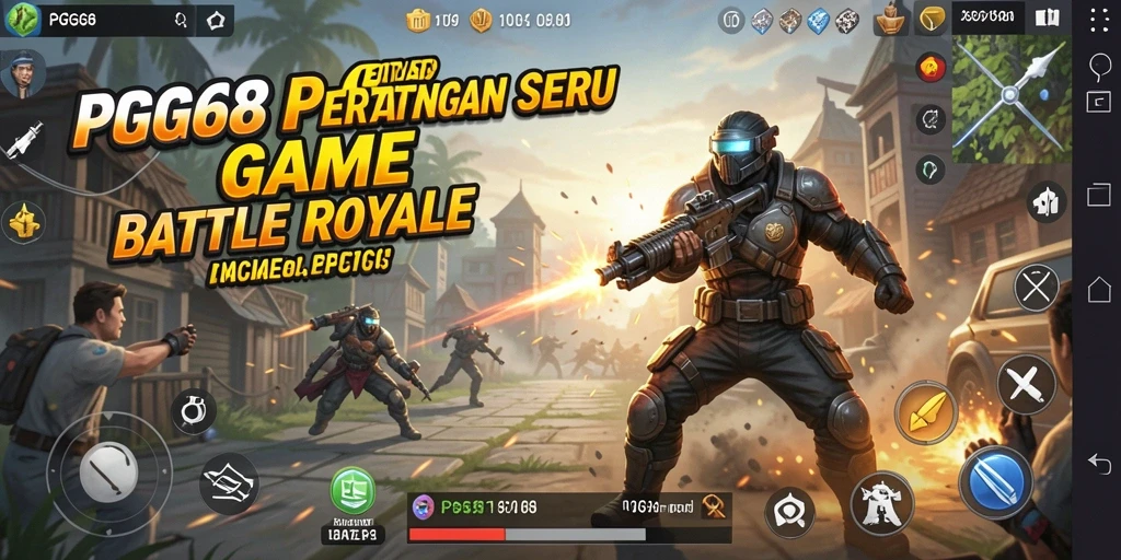 Tampilan gameplay PGG68 yang menegangkan dalam pertarungan Battle Royale.