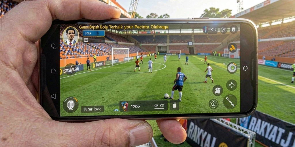 Tampilan gameplay RAKYATJP dengan aksi sepak bola yang mendebarkan.