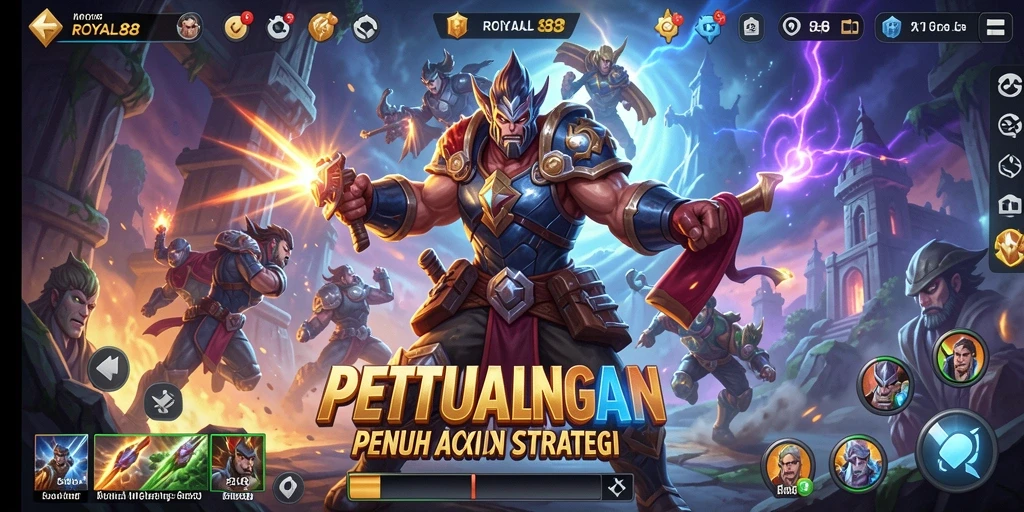 Menampilkan aksi mendebarkan di gameplay ROYAL88.