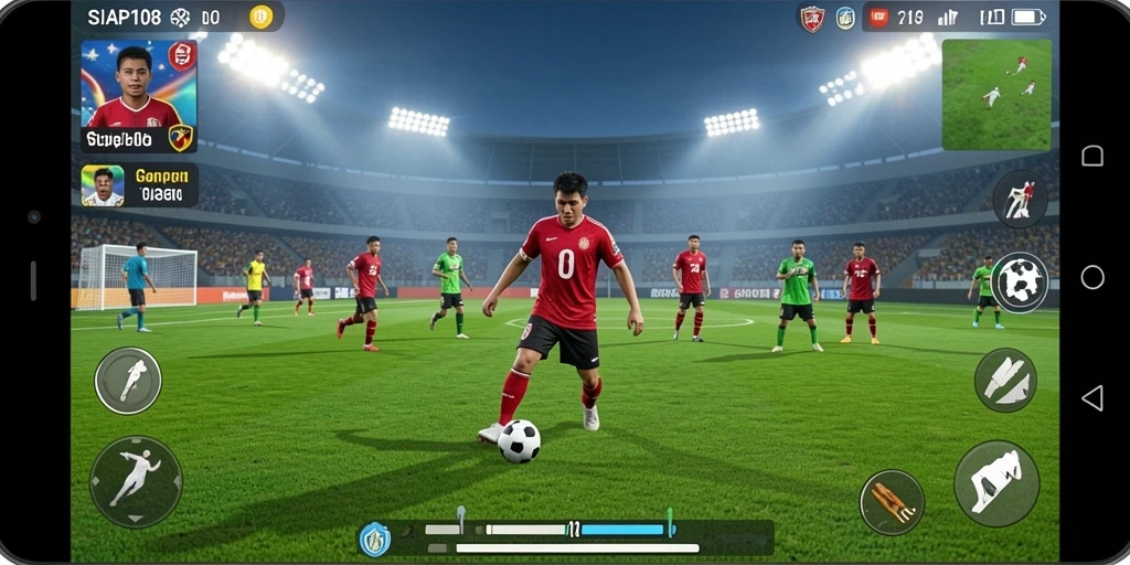 Tampilan gameplay SIAP108 yang menampilkan aksi sepak bola seru.