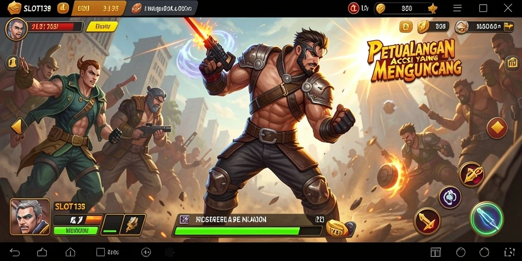 Tampilan gameplay SLOT138 yang mendebarkan dan penuh aksi.