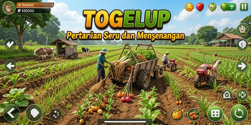 Tampilan menarik dari gameplay TOGELUP di lahan pertanian.