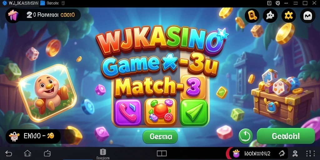 Tampilan gameplay seru WJKASINO dengan aksi Match-3 yang menegangkan.