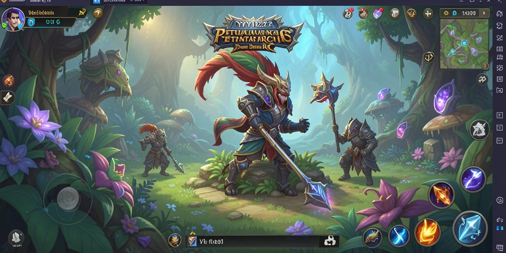 Screenshot utama YY123 menampilkan aksi RPG yang mendebarkan di dunia fantasi.