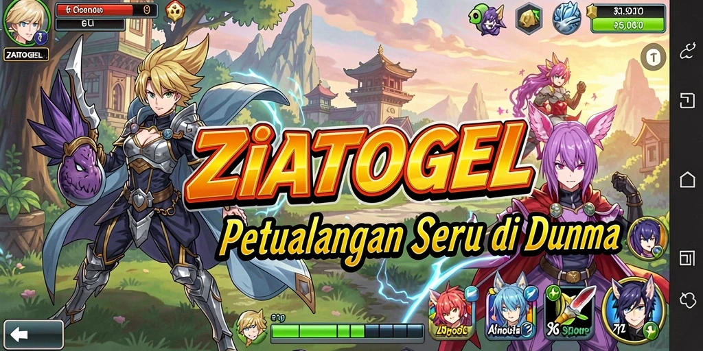 Tampilan gameplay ZIATOGEL yang dinamis dan menarik.
